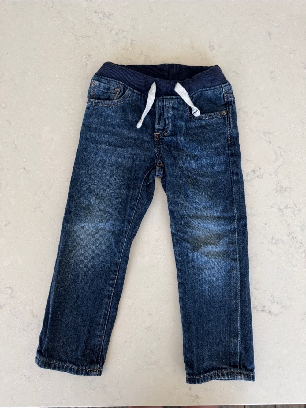 GAP Navy Blue Pull-On Kids Jeans with Drawstring